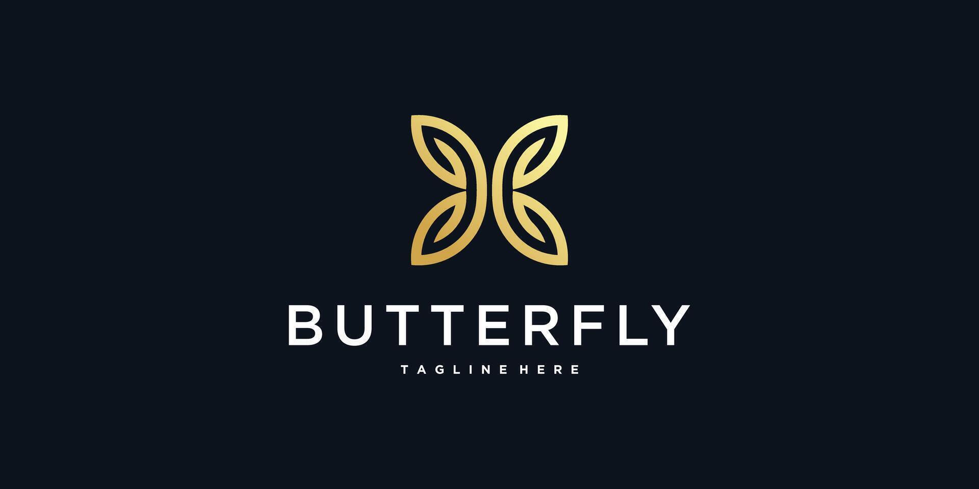 Creative abstract butterfly logo design. Premium vector