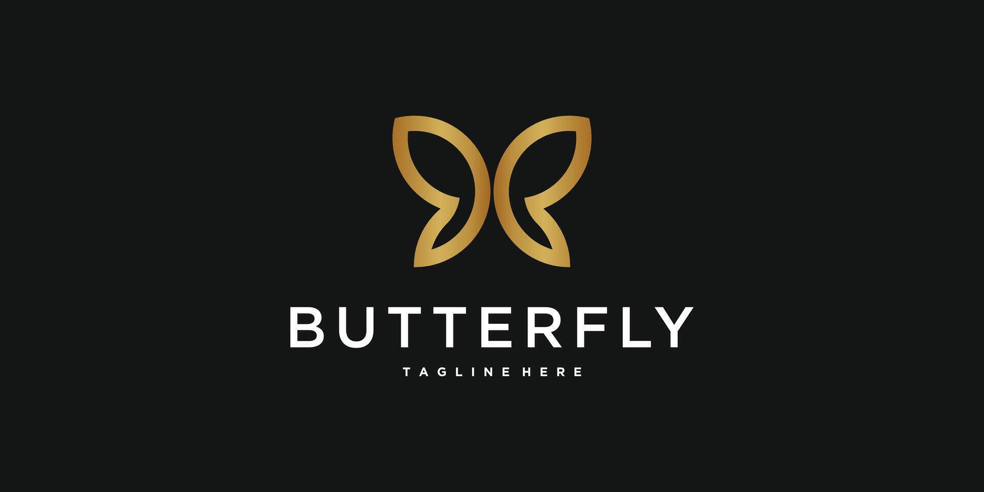 Creative abstract butterfly logo design. Premium vector