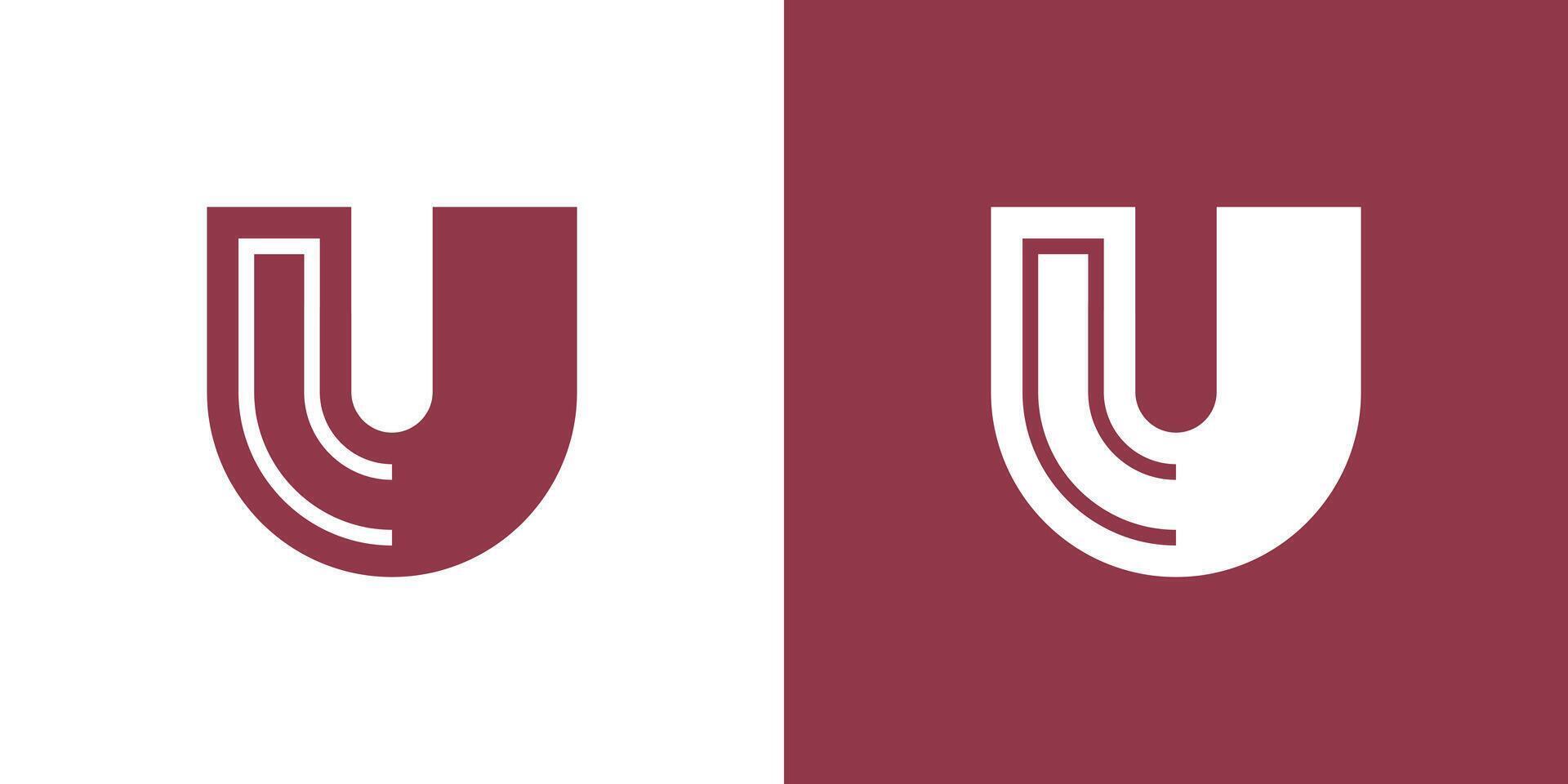 Letter U logo design with creative concept. Premium vector
