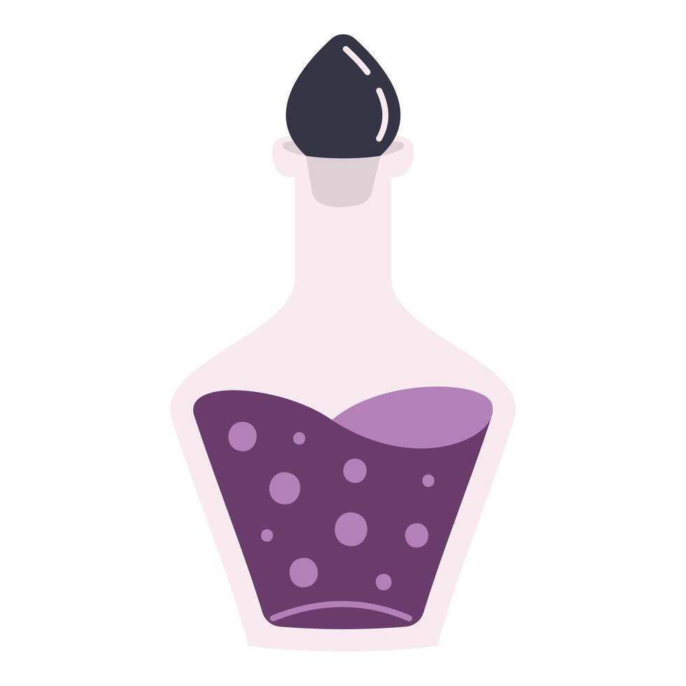Bottle of magic potion, elixir. illustration on white background vector