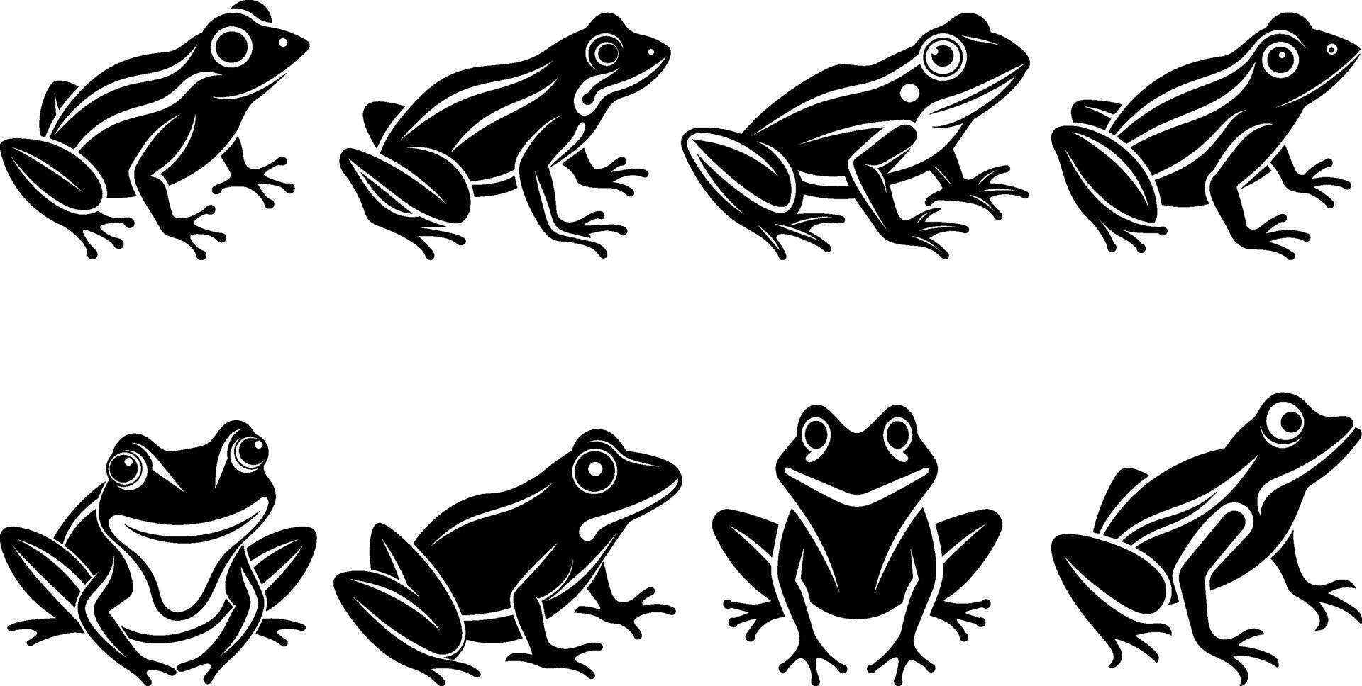 Frog silhouette illustration vector