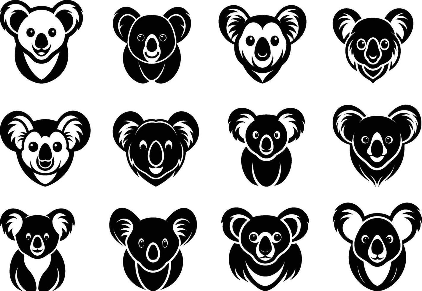 Koala silhouette illustration vector