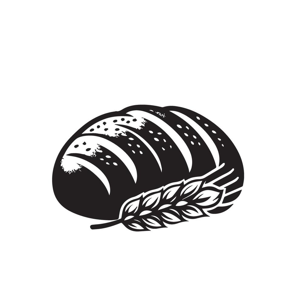 Bread silhouette. Bread logo, icon design. Bread illustration black and white. vector