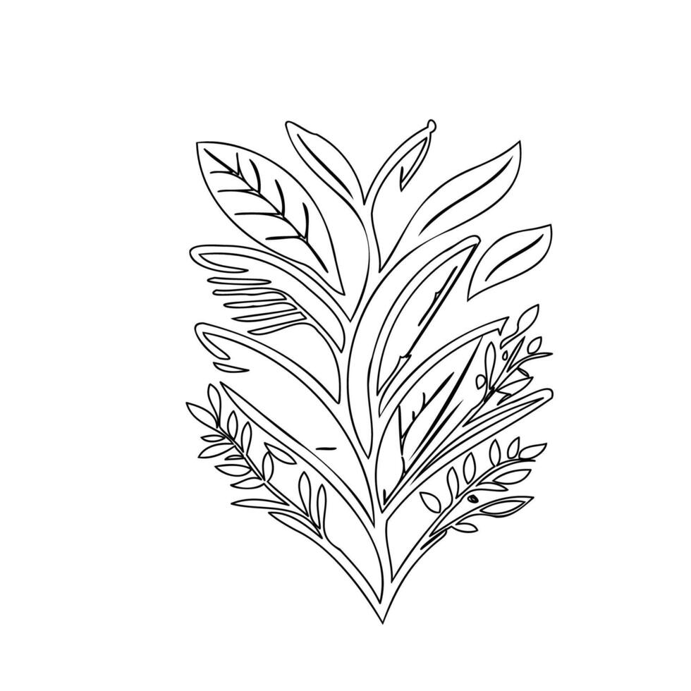 leaf love heart outline illustration sketch vector