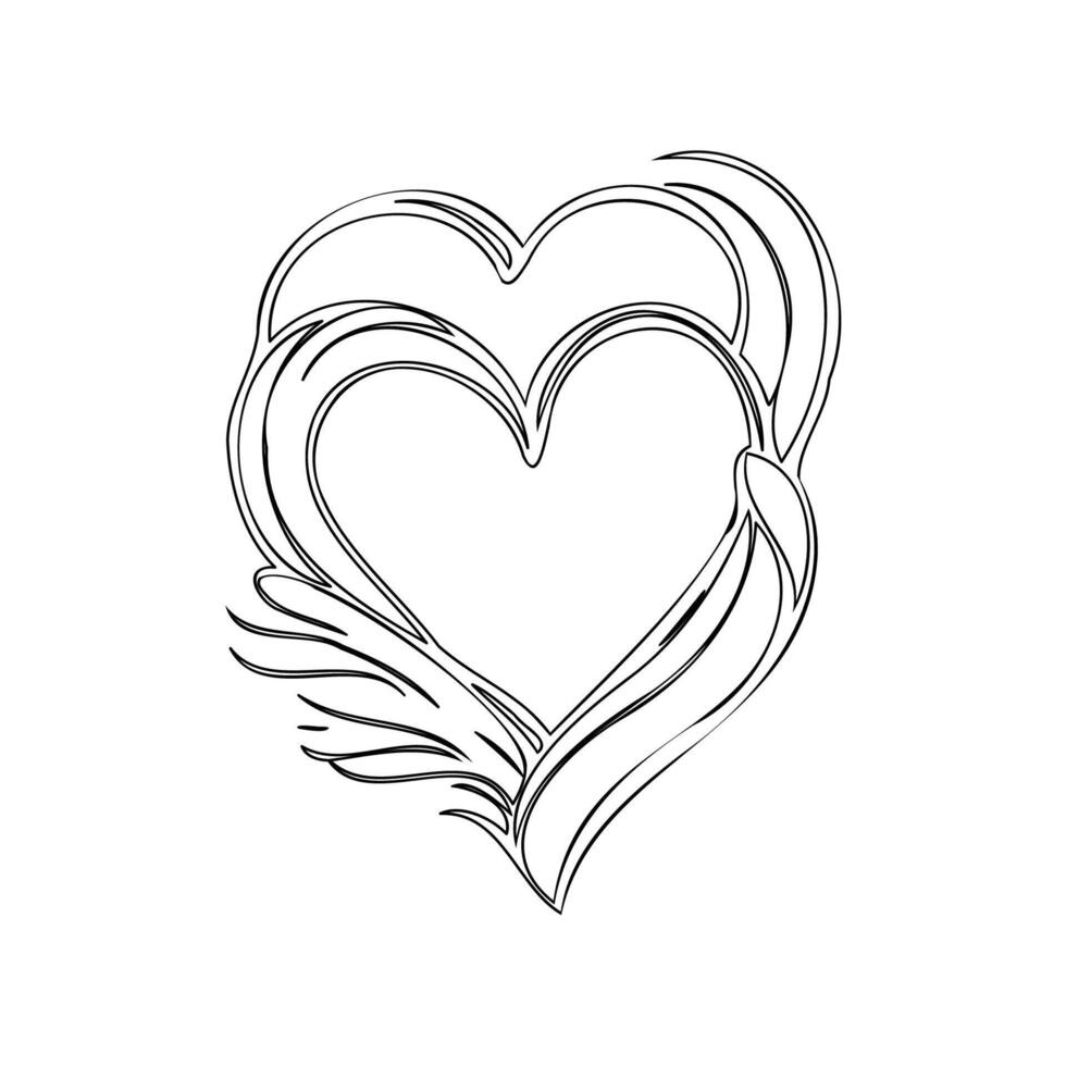decoration love valentine outline illustration sketch vector
