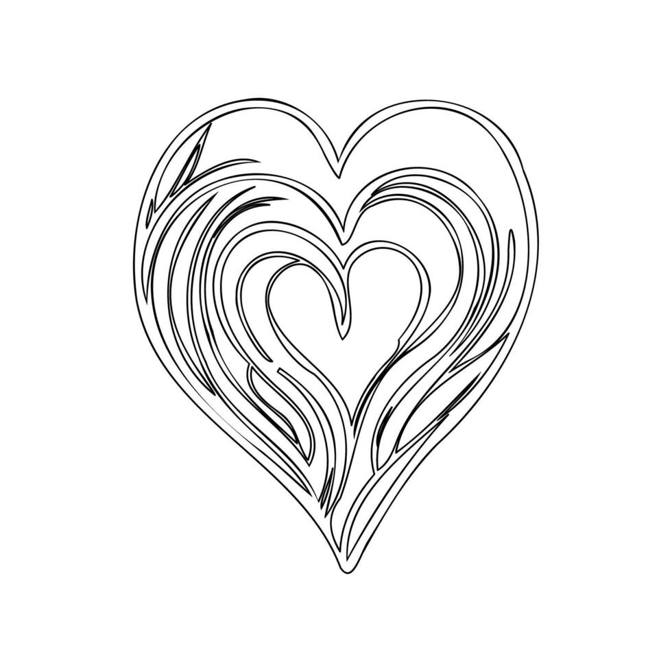 decoration love valentine outline illustration sketch vector