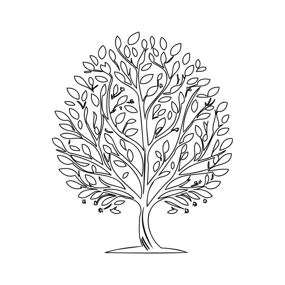 tree love outline illustration sketch vector