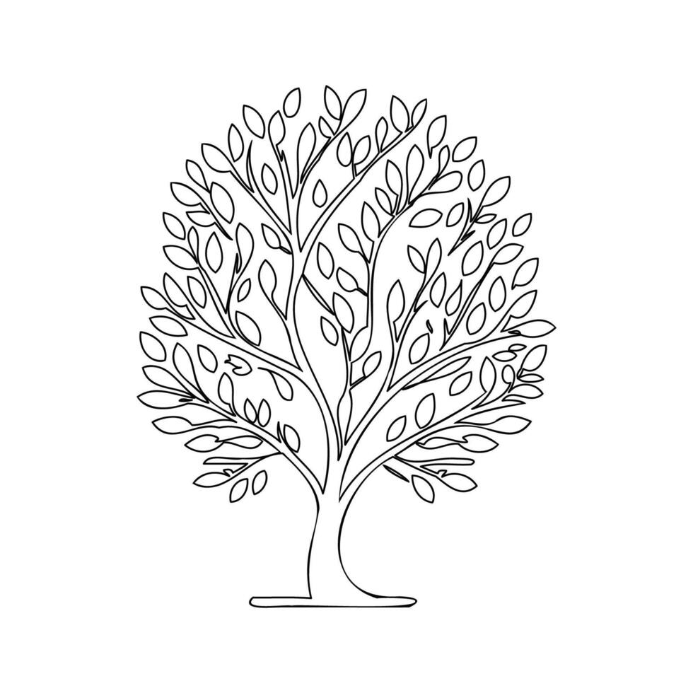 tree love outline illustration sketch vector