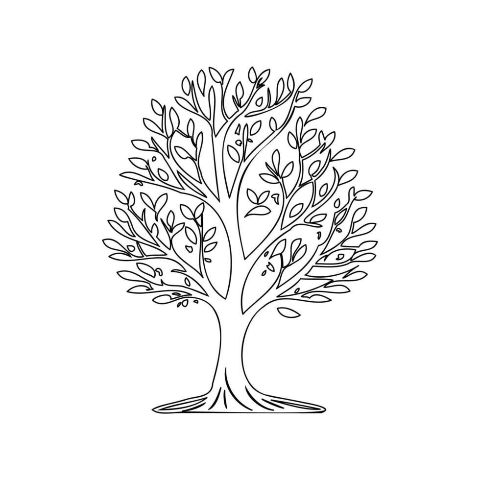 tree love outline illustration sketch vector