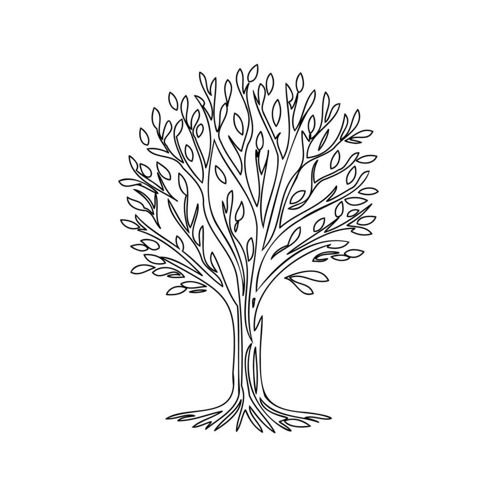 tree love outline illustration sketch vector
