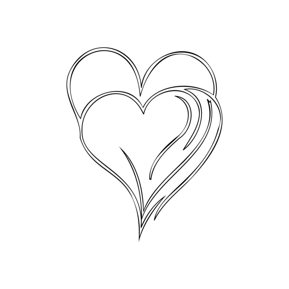 love valentine outline illustration sketch vector