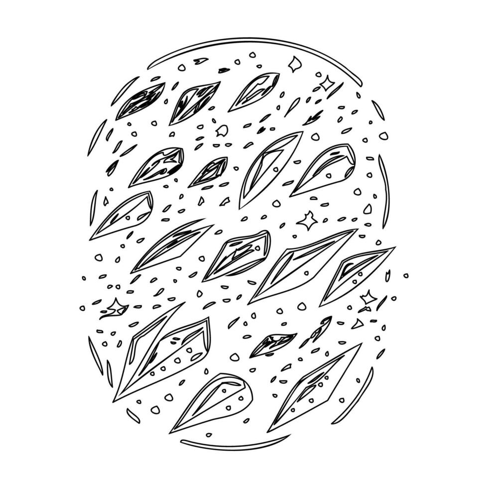Asteroids outline illustration sketch vector