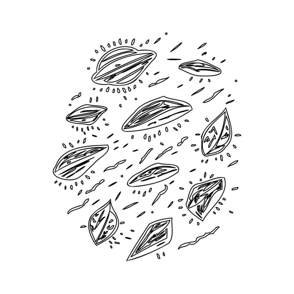 Asteroids outline illustration sketch vector