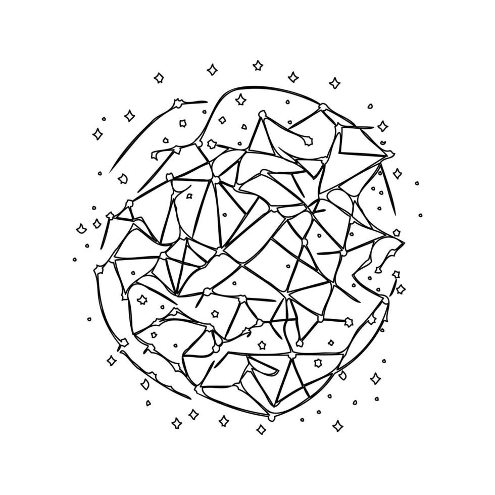 Constellations outline illustration sketch vector