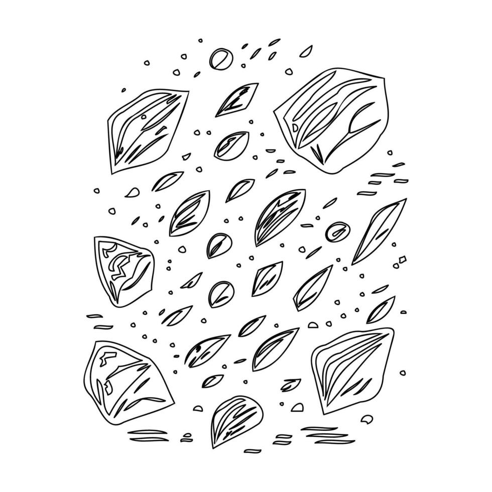 Asteroids outline illustration sketch vector