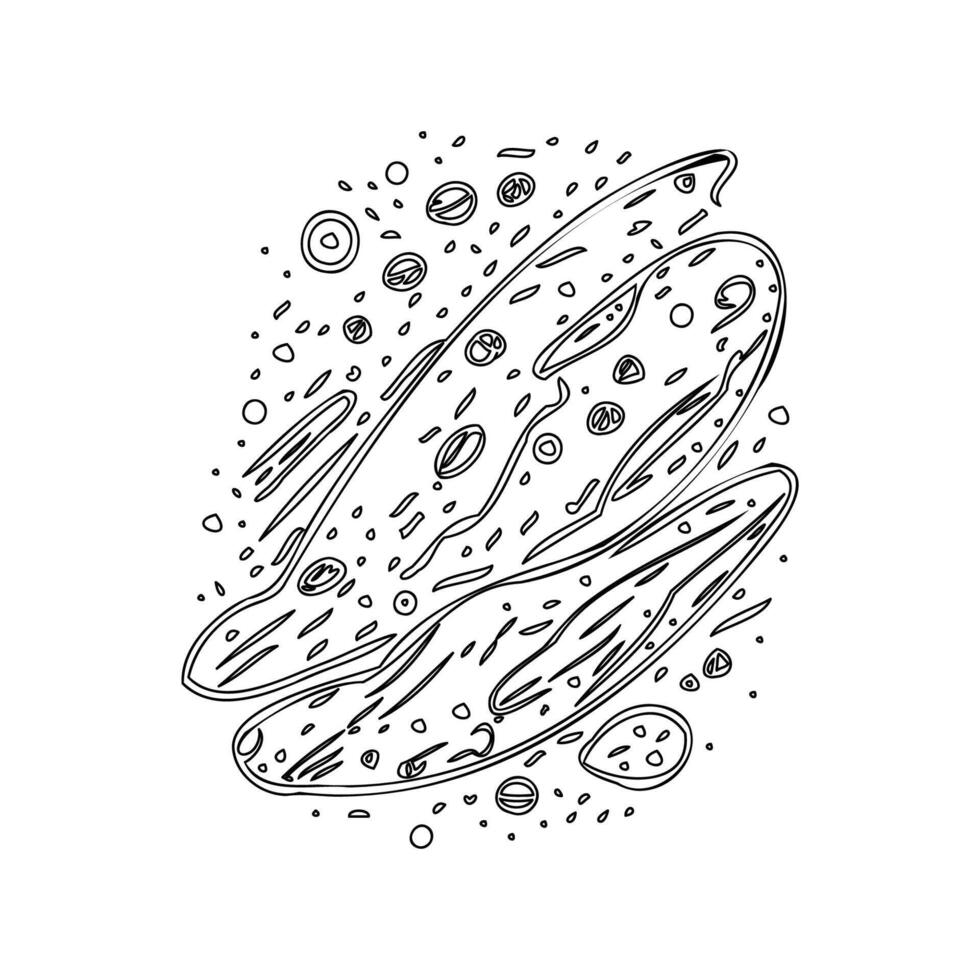 Asteroids outline illustration sketch vector