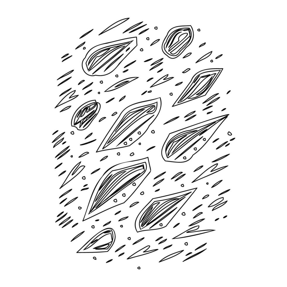 Asteroids outline illustration sketch vector