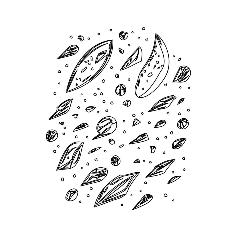 Asteroids outline illustration sketch vector