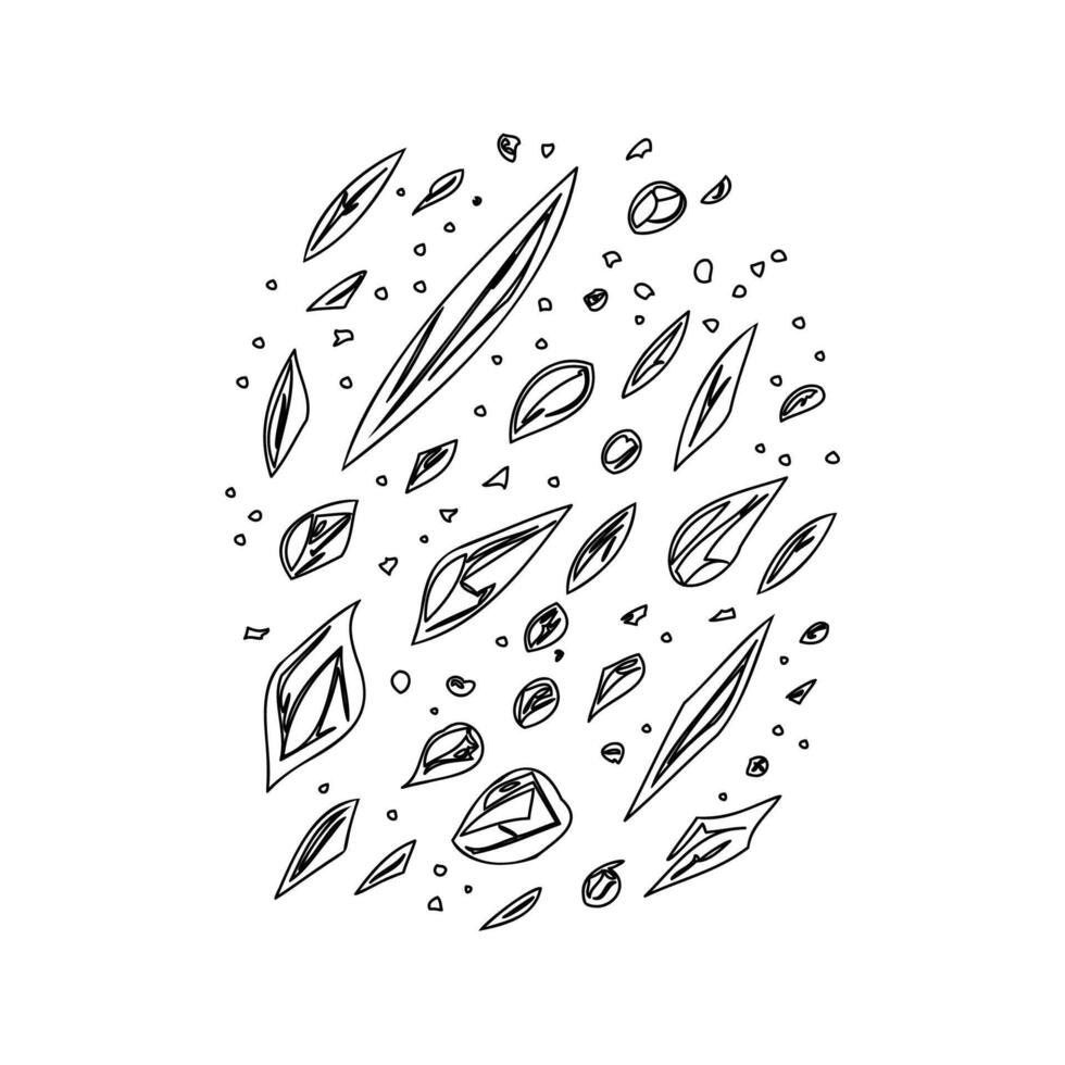 Asteroids outline illustration sketch vector