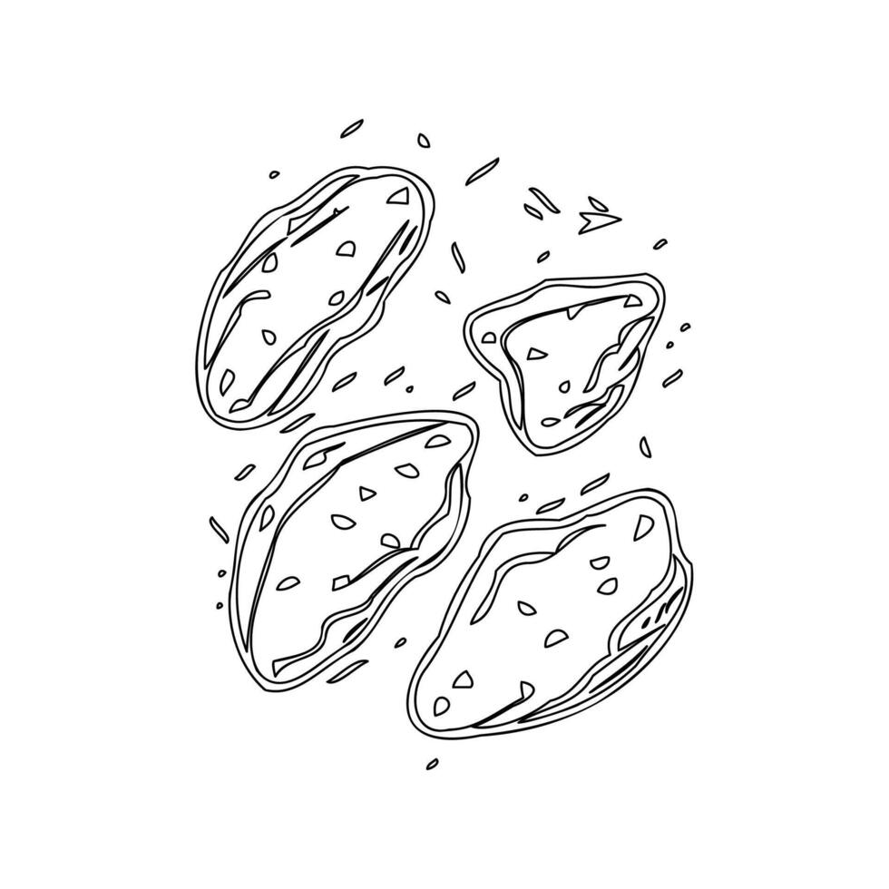 Asteroids outline illustration sketch vector