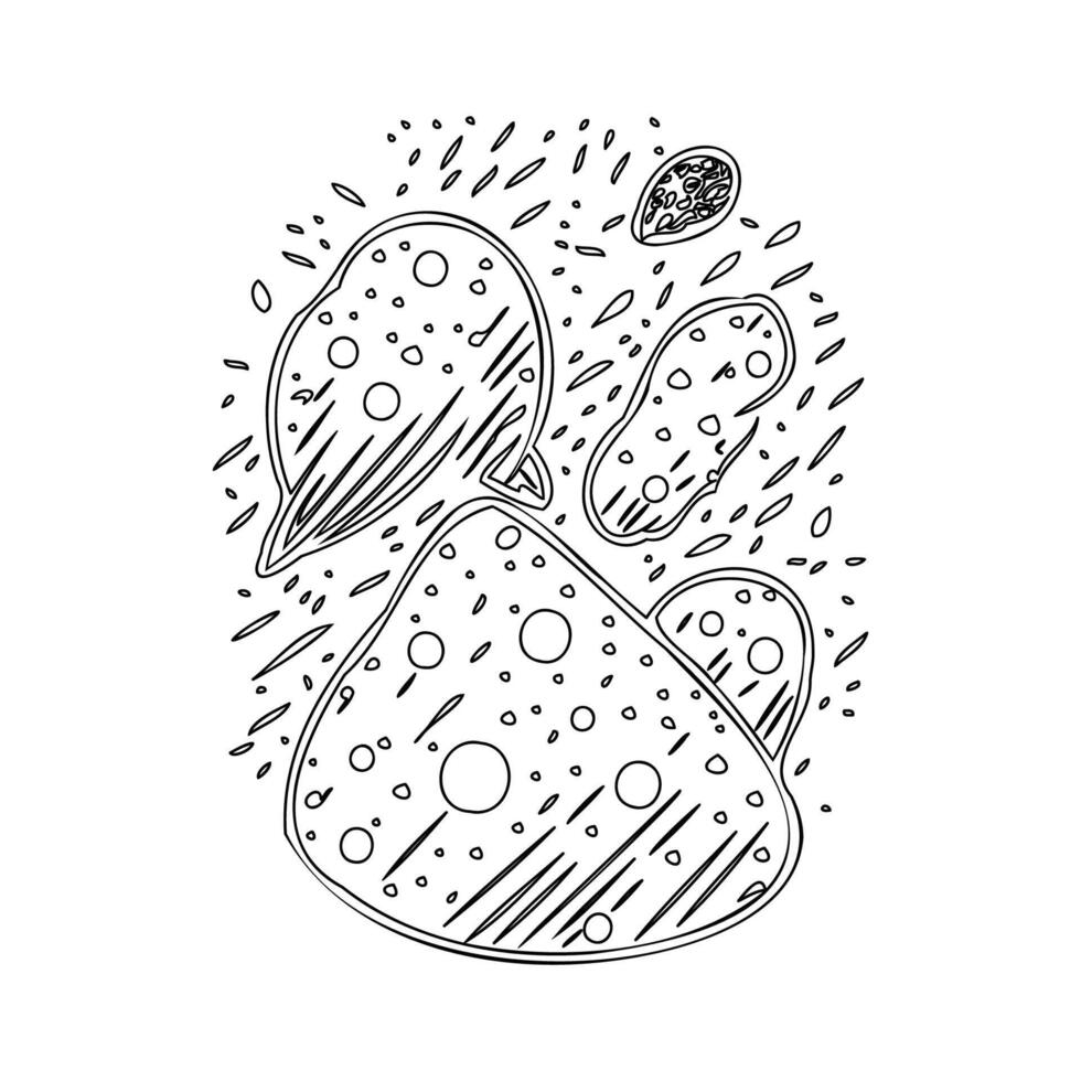 Asteroids outline illustration sketch vector