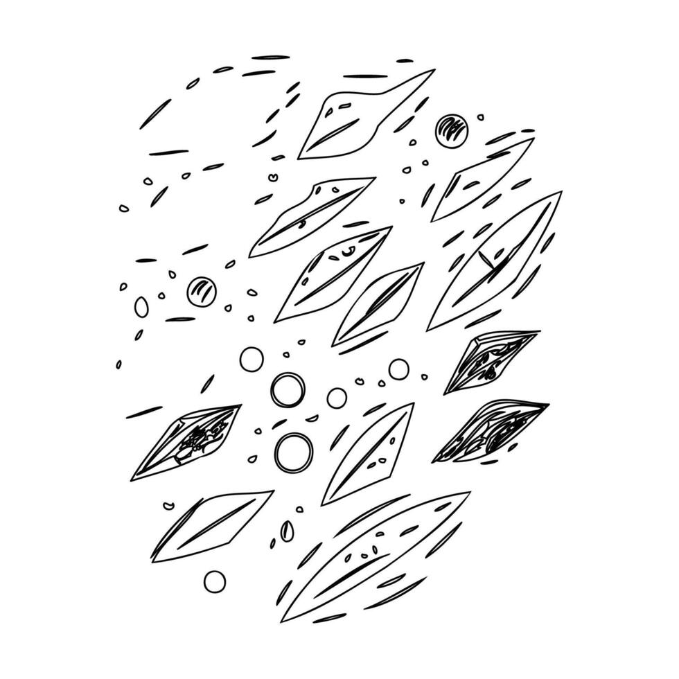 Asteroids outline illustration sketch vector