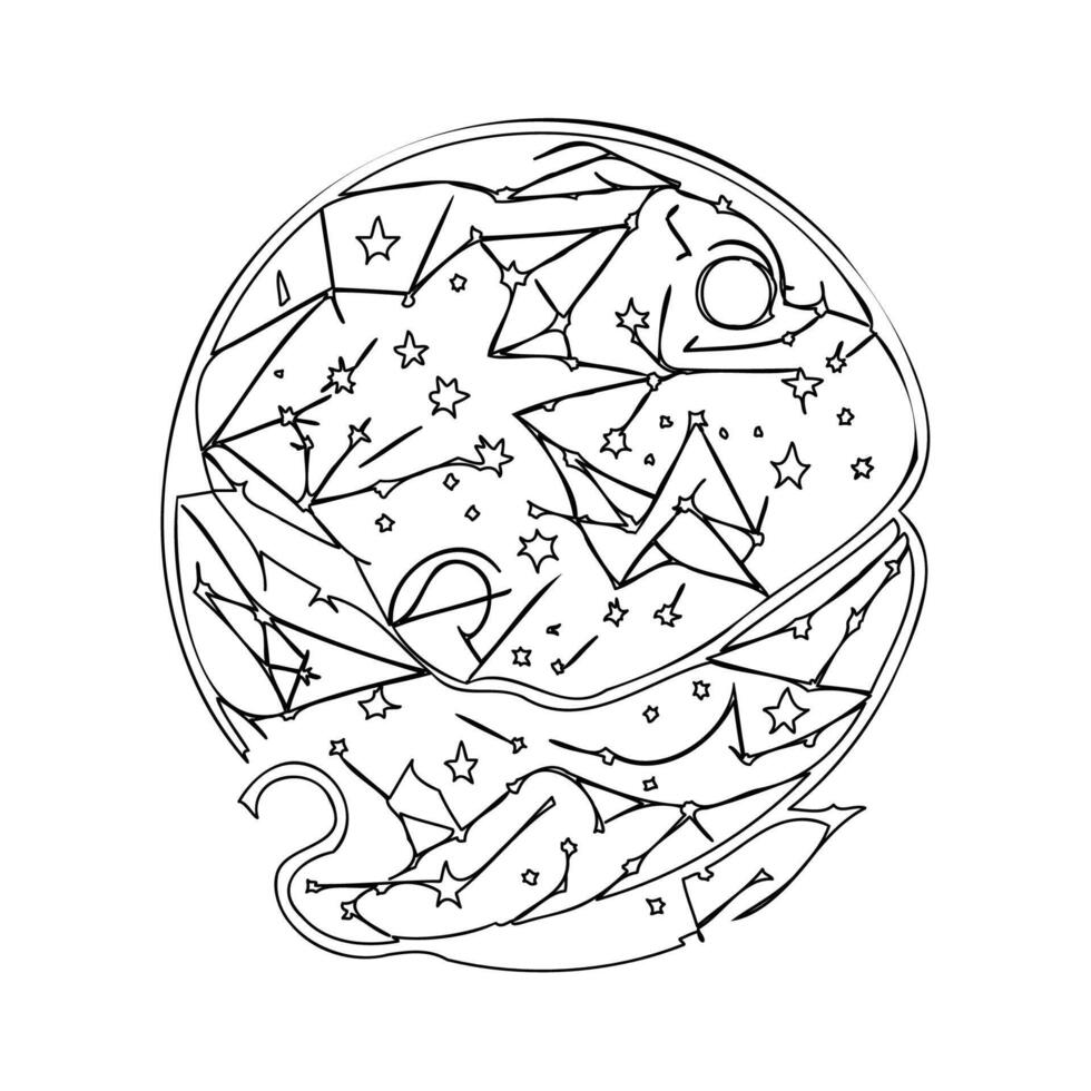 Constellations outline illustration sketch vector