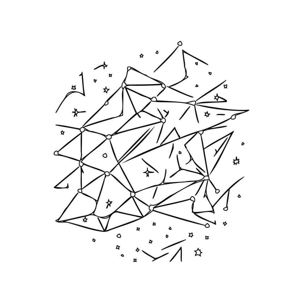 Constellations outline illustration sketch vector