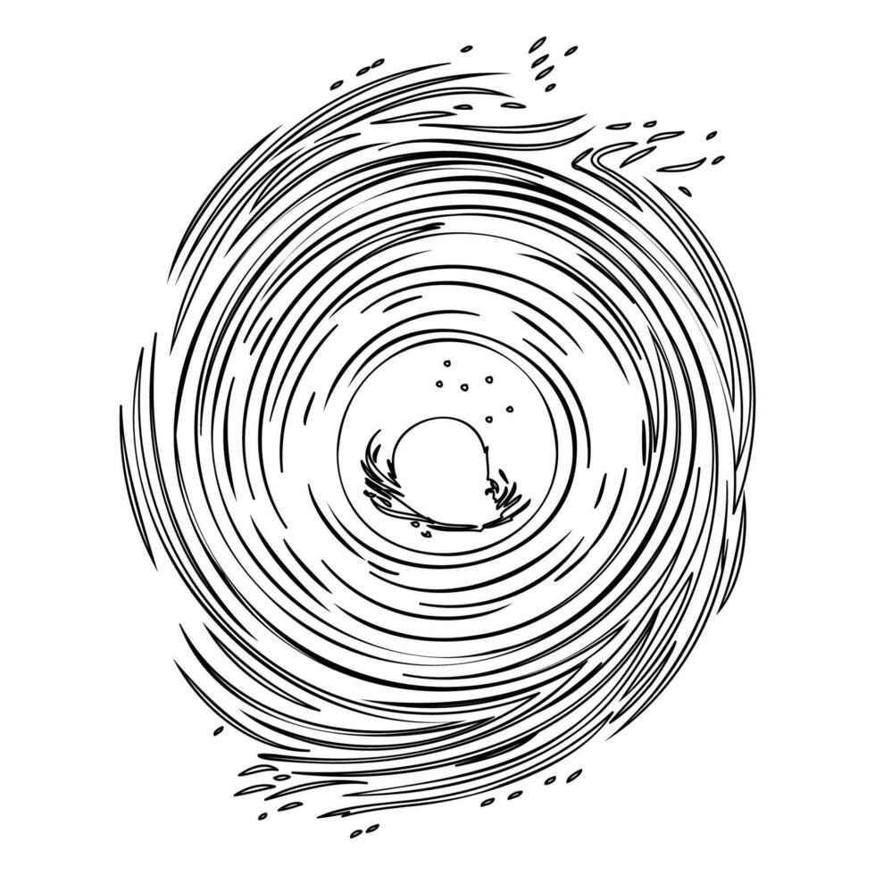 Black hole outline illustration sketch vector