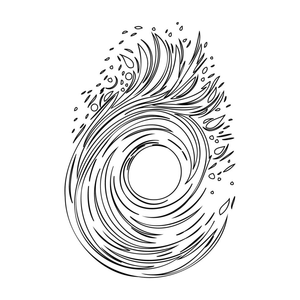 Black hole outline illustration sketch vector