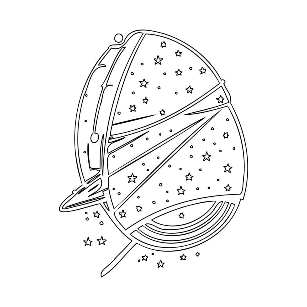 Satellite outline illustration sketch vector