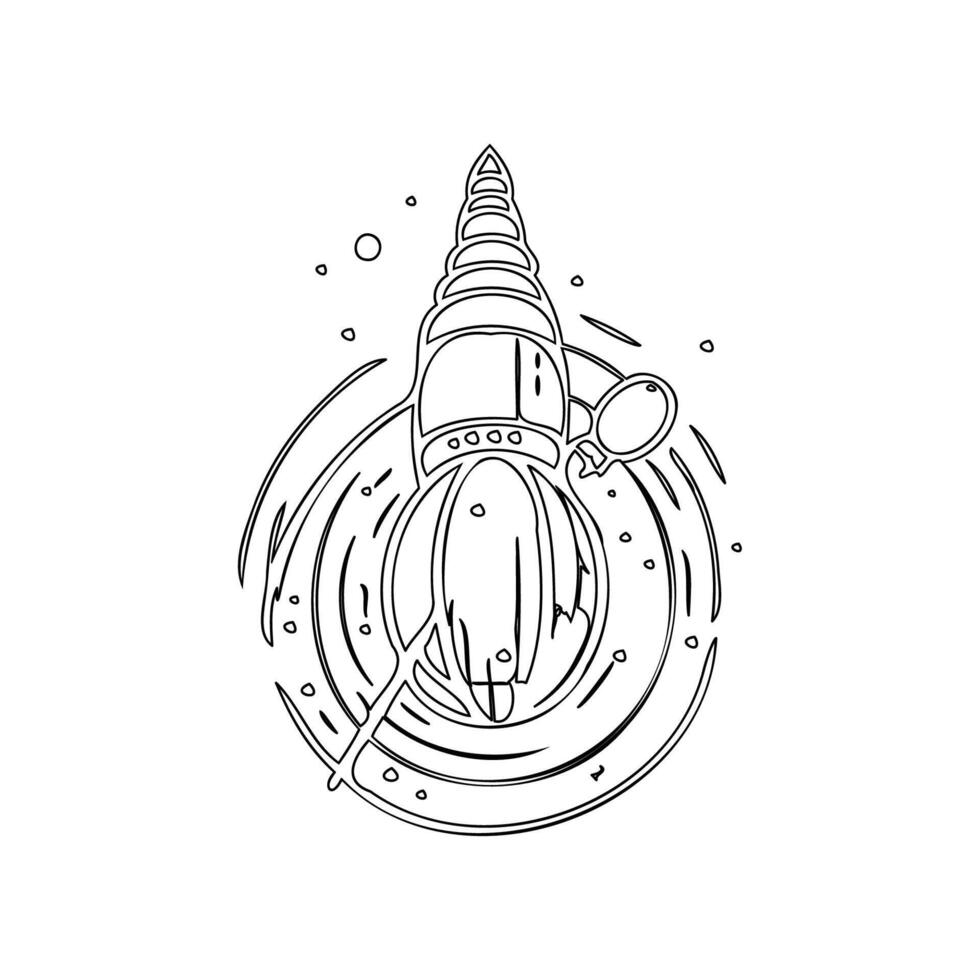 Satellite outline illustration sketch vector