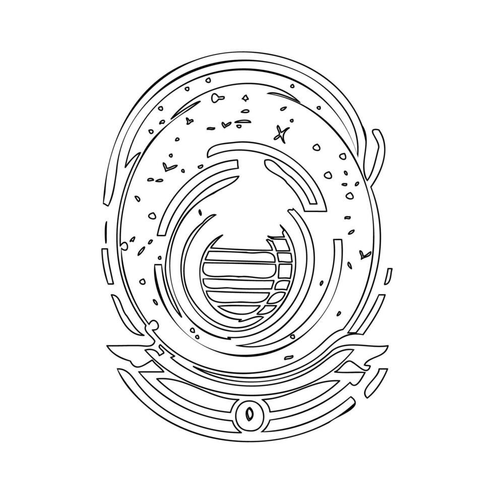 Satellite outline illustration sketch vector