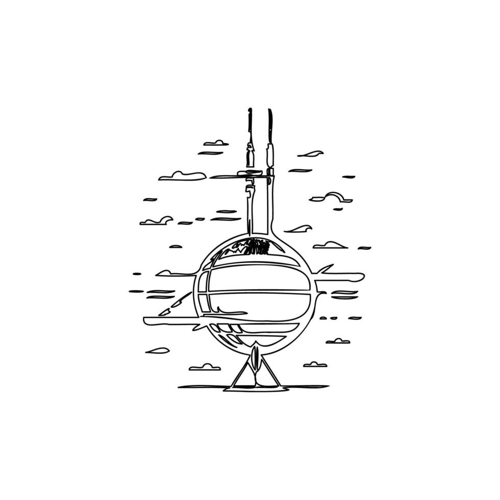 Satellite outline illustration sketch vector
