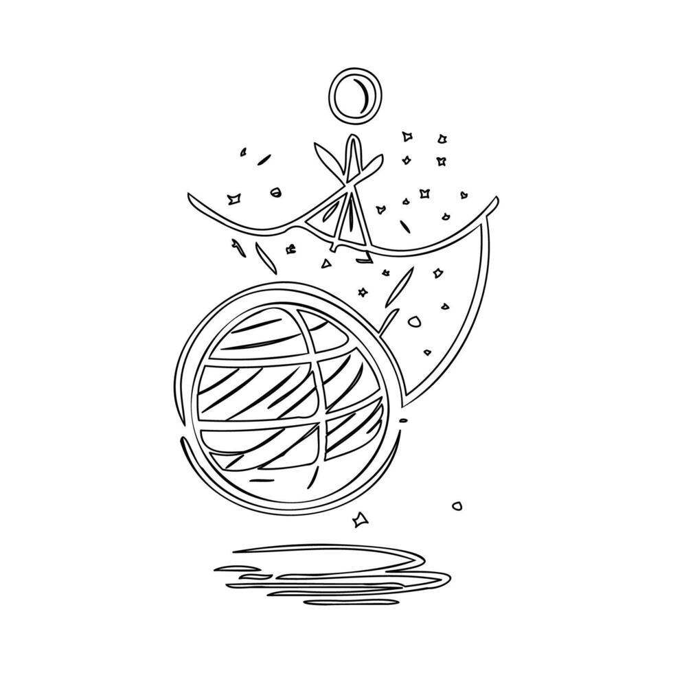 Satellite outline illustration sketch vector