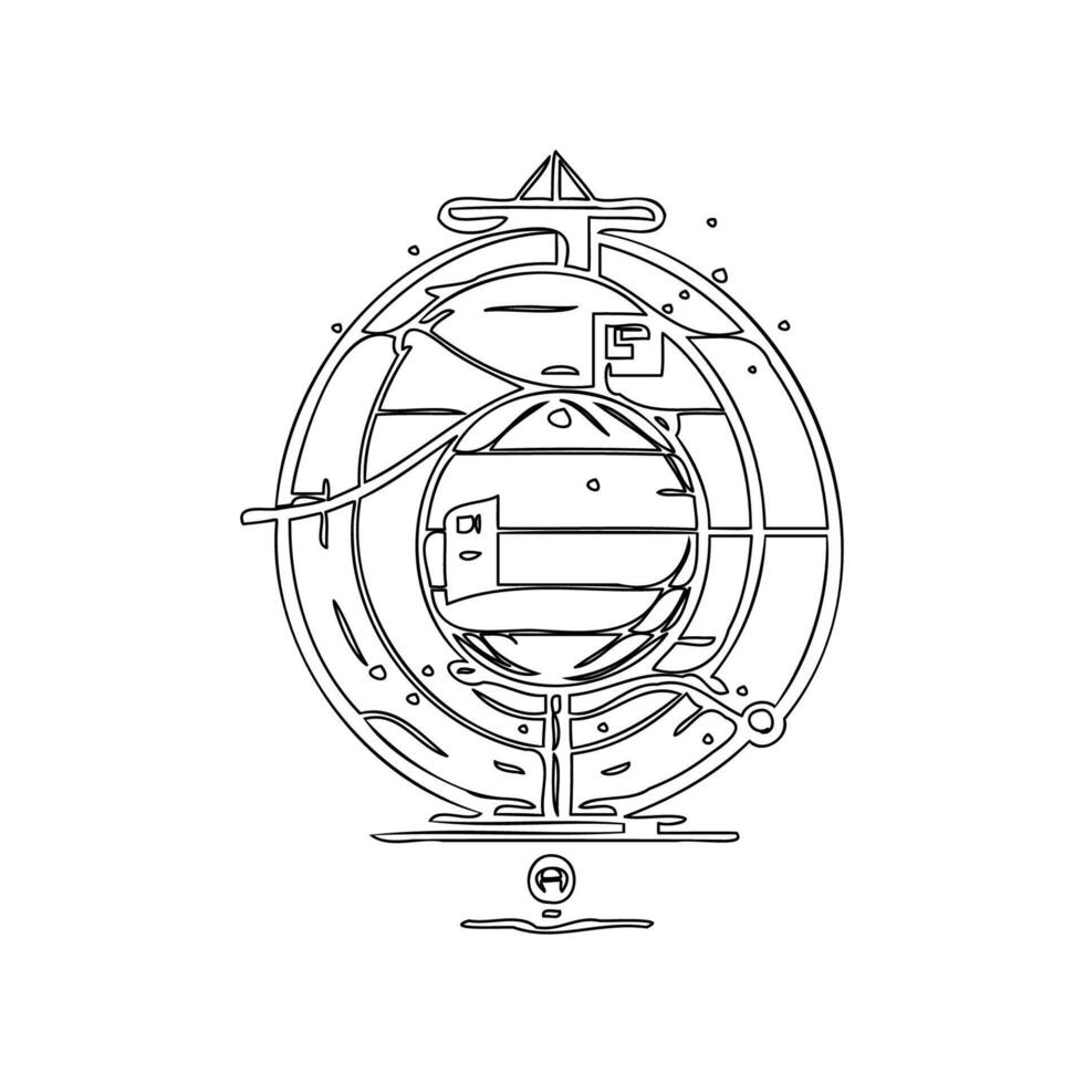 Satellite outline illustration sketch vector