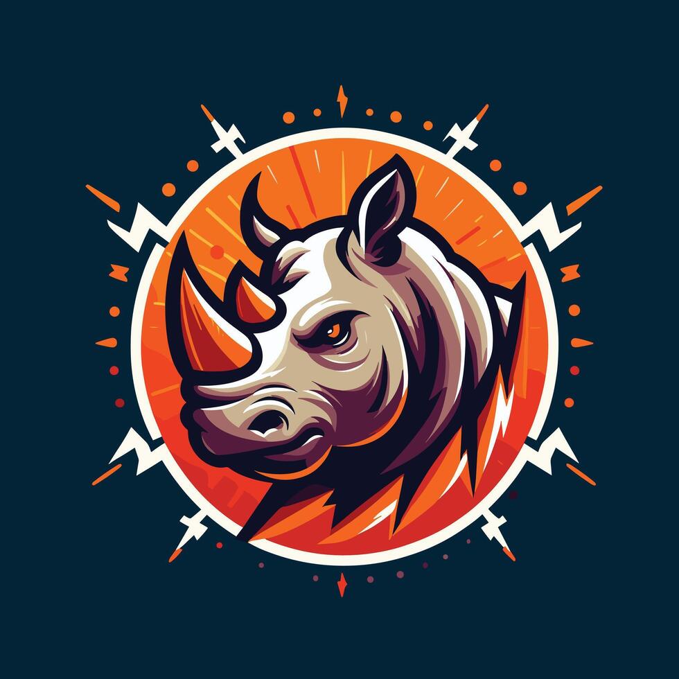 Rhino Head Logo Design vector
