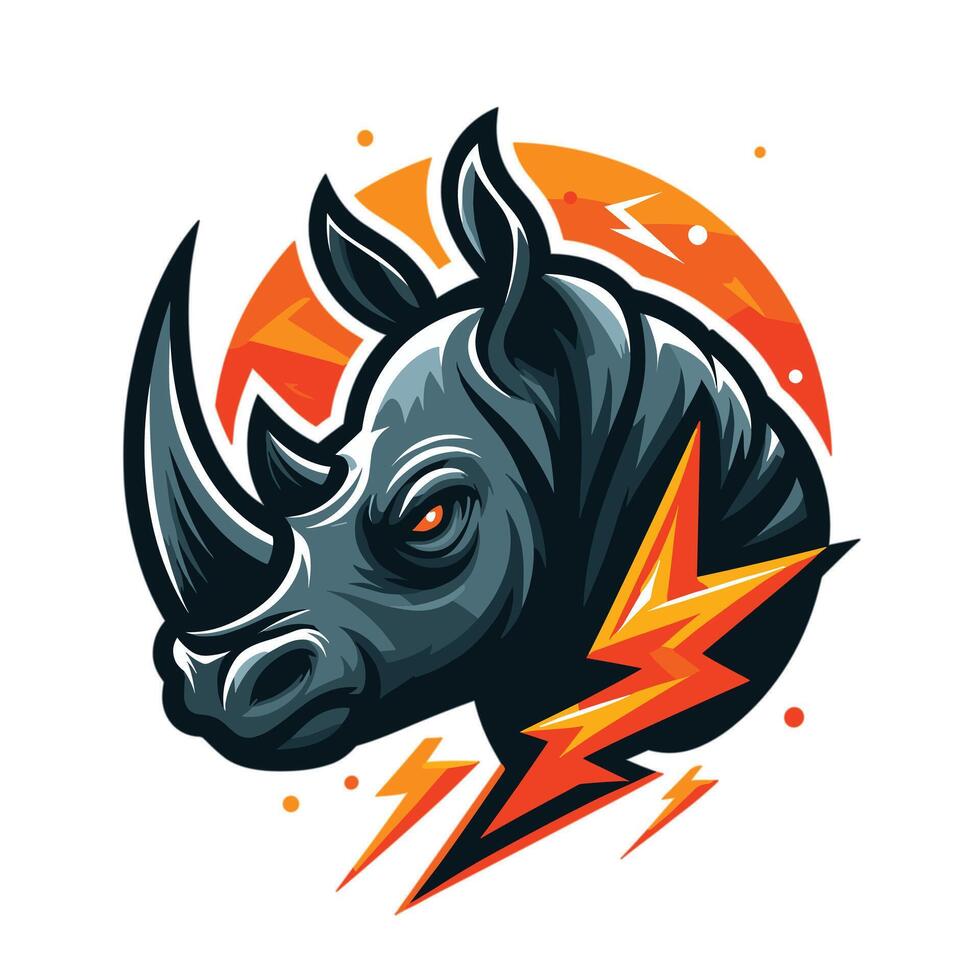 Rhino Head Logo Design vector