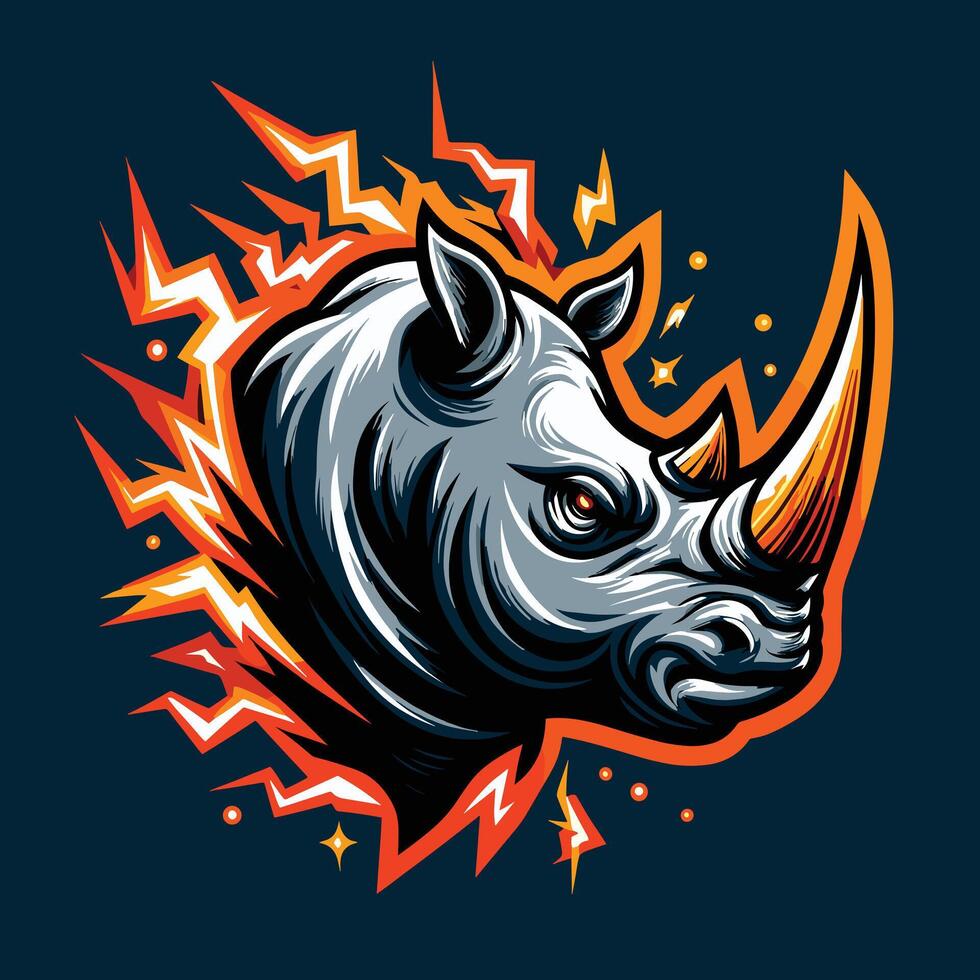 Rhino Head Logo Design vector