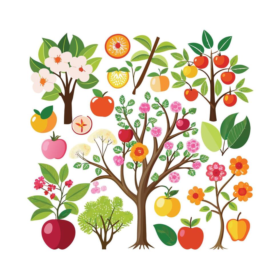 Hand drawn design botanical elements collection vector