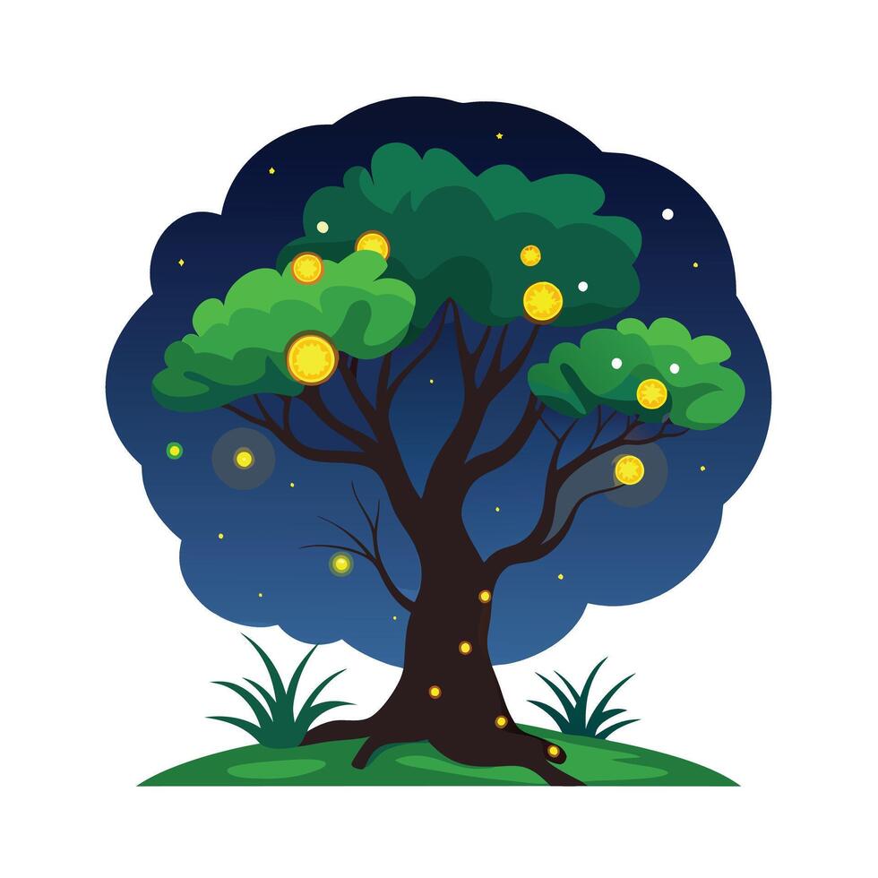 Different types of trees illustration vector