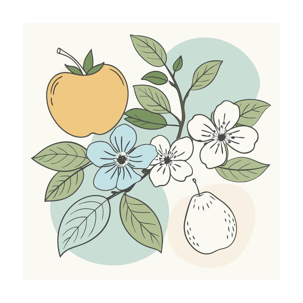 Hand drawn design botanical elements collection vector
