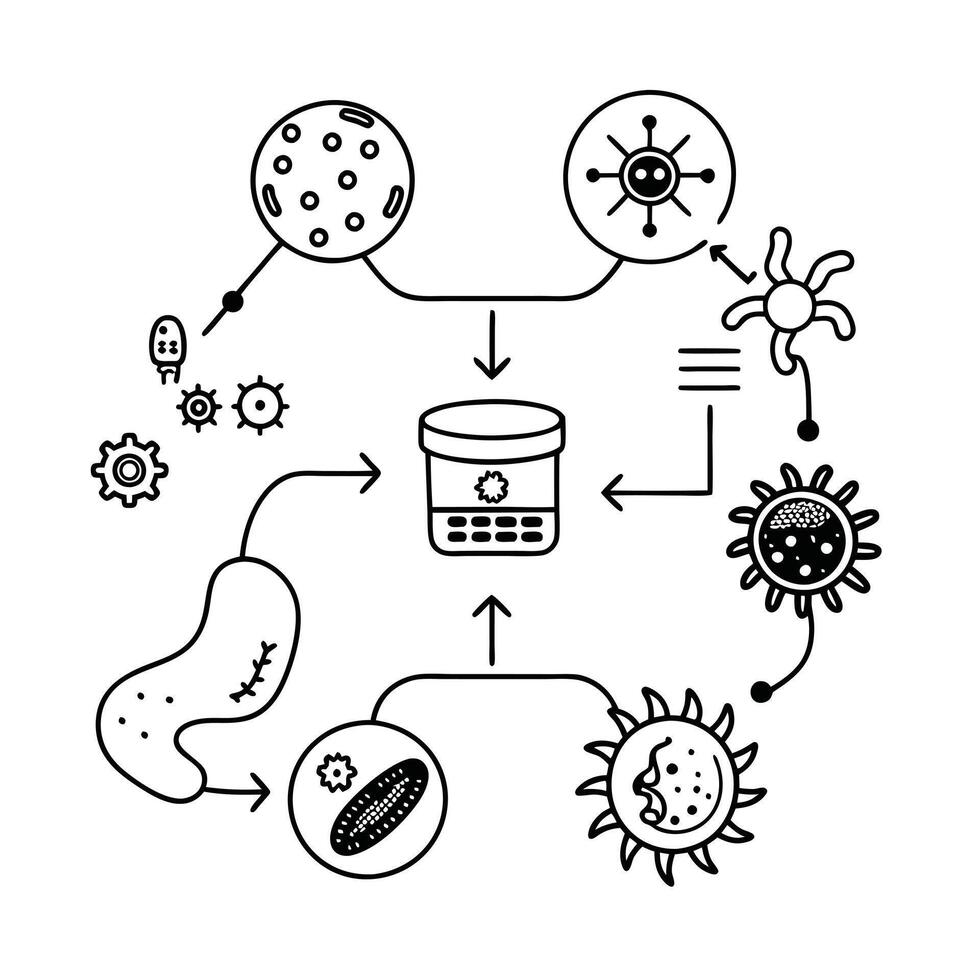 Microbiology Coloring Pages For Kids Coloring Book vector