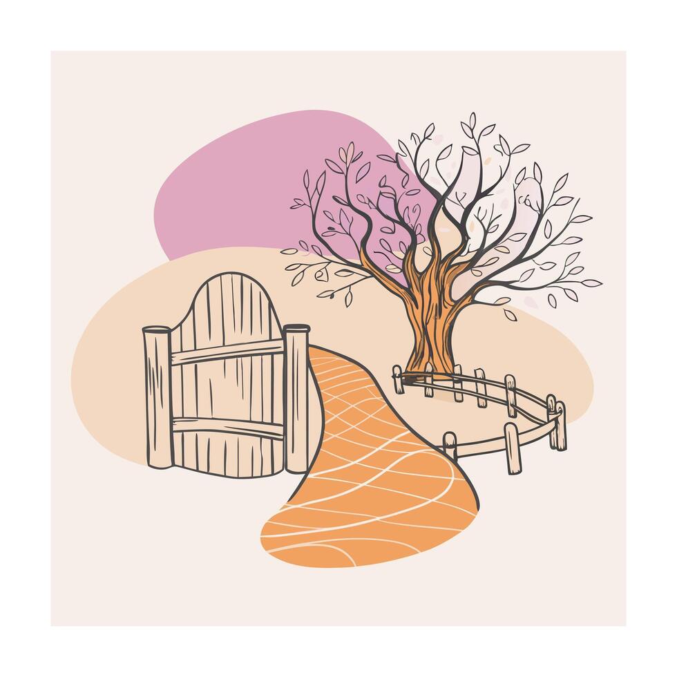 Different types of trees illustration vector