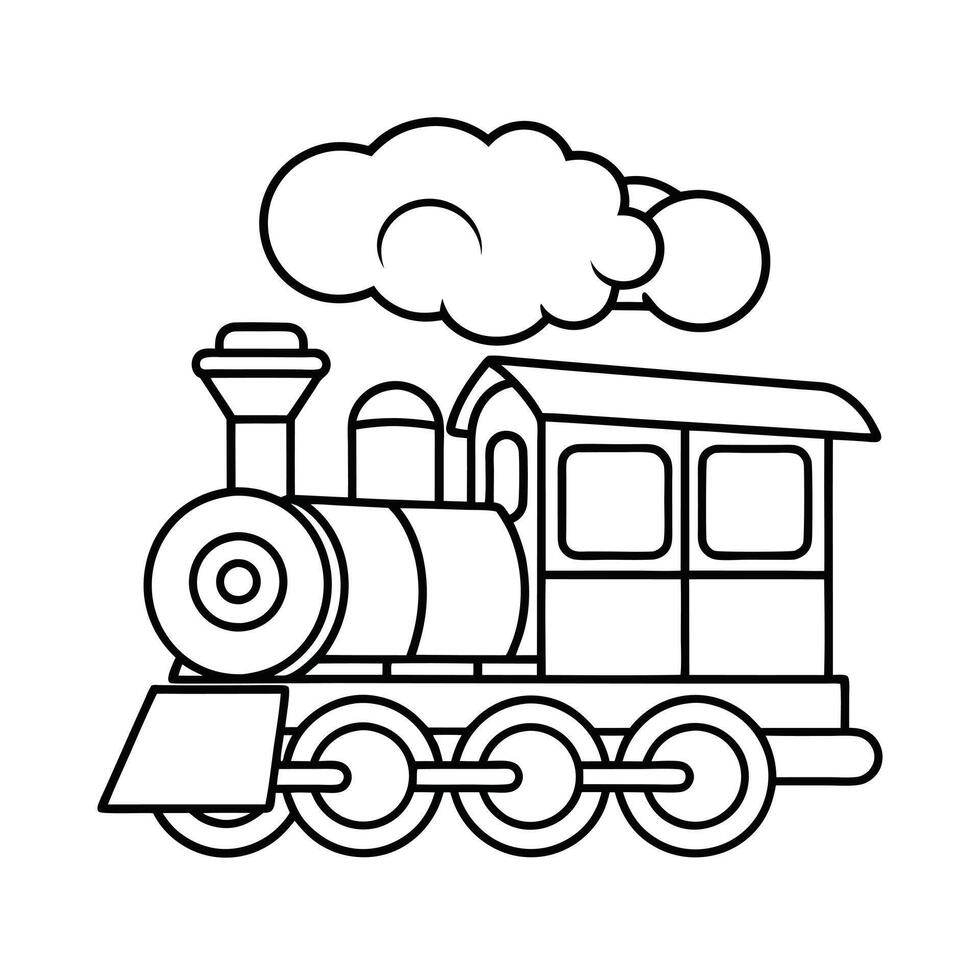 Train coloring pages for coloring kids coloring book vector