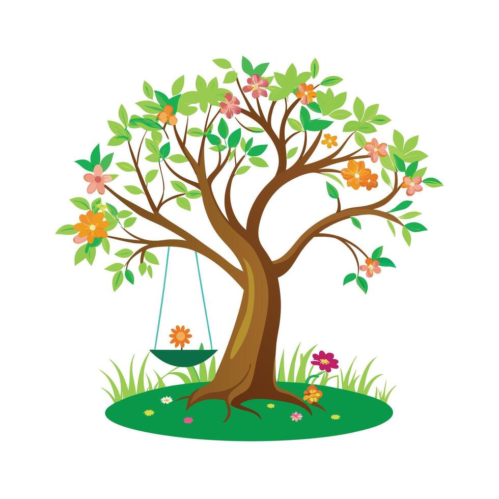 Different types of trees illustration vector