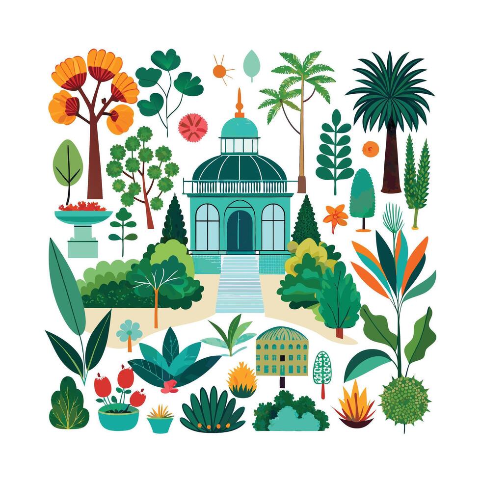 Hand drawn design botanical elements collection vector