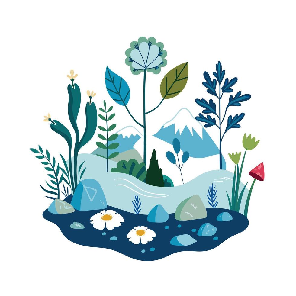 Hand drawn design botanical elements collection vector