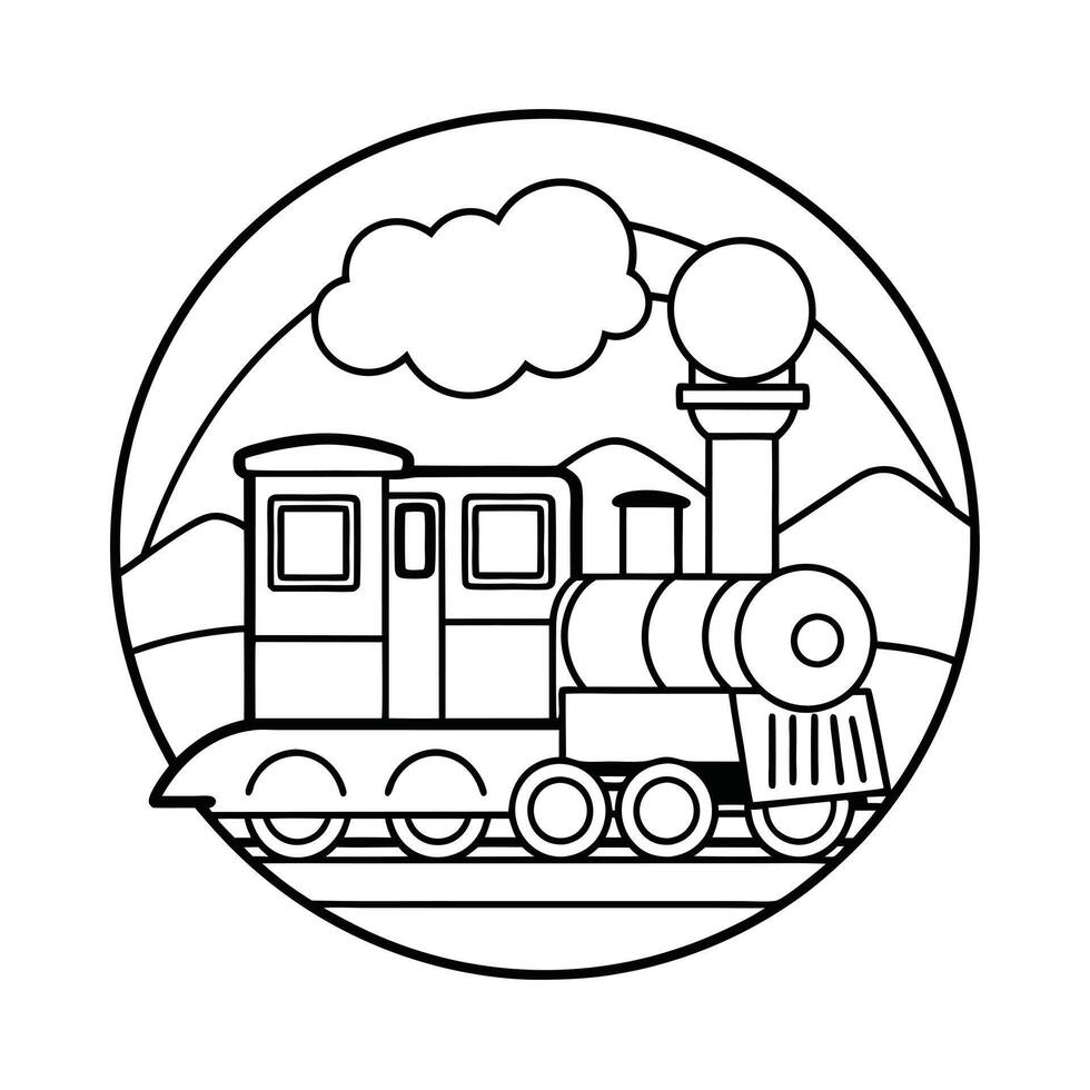 Train coloring pages for coloring kids coloring book vector