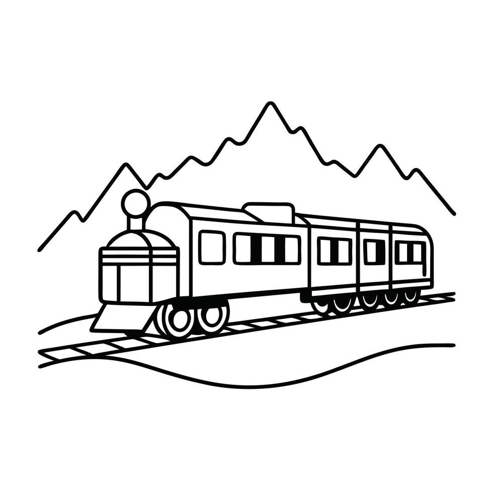 Train coloring pages for coloring kids coloring book vector
